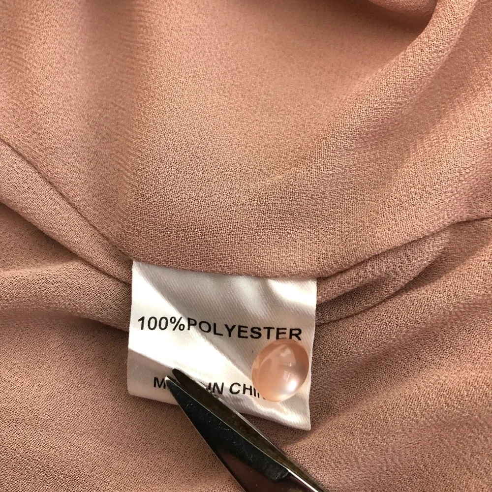 A DIP OF DARLING Victorian Blouse Dusty Rose Pink Embroidered 3/4 Sleeve SZ XL - Picture 9 of 14